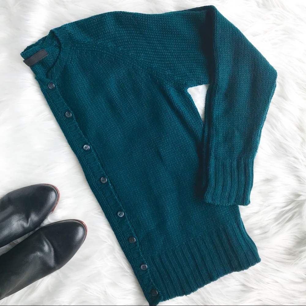 PRADA 100% Cashmere Cardigan in Teal Size L (42)
